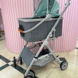 Коляска сіра з блакитним - Сумки і коляски - uPet Shop Інтернет-магазин зоотоварів — преміум одяг та аксесуари для ваших улюбленців, собак та котів