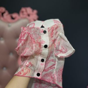 Рубашка рожева Стиль класу Dior прозора