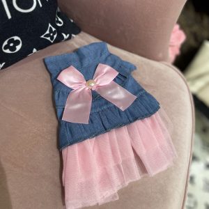 Сукня синя з рожевим бантиком XS