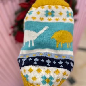 Светр в'язаний блакитно-жовтний М