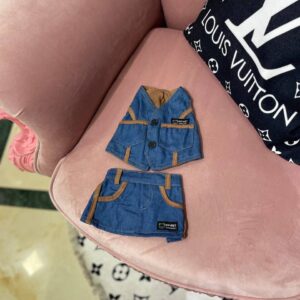 костюм джинсовий жилетка+юбка М