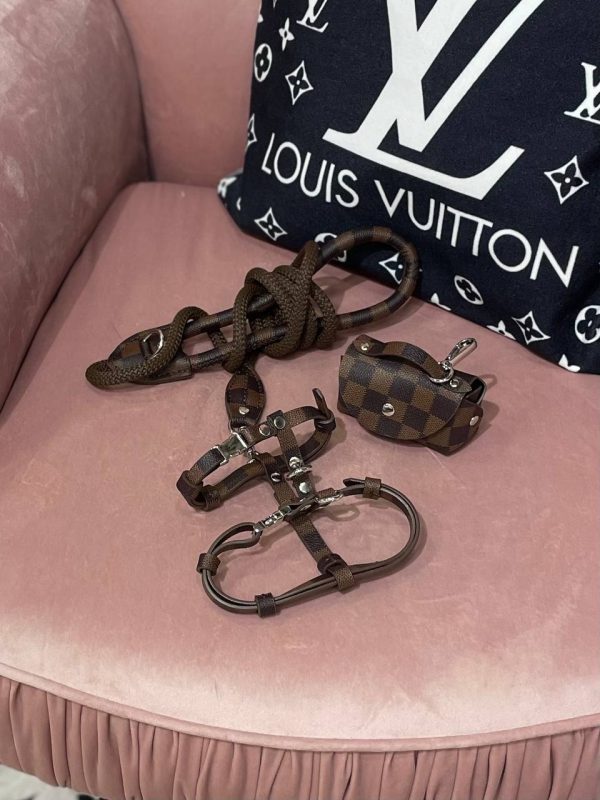 Набір шкіряний Стиль класу Louis Vuitton коричневий в клітинку S