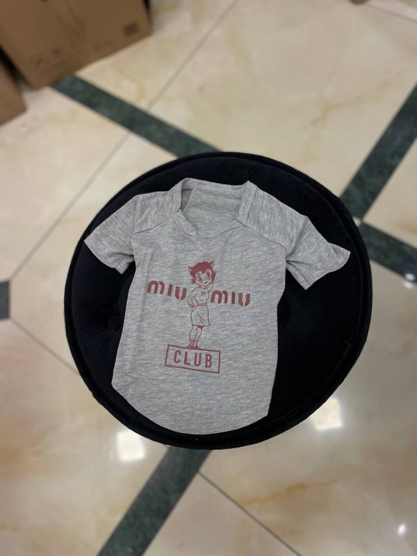 Футболка сіра Міу-Міу М - Футболки - uPet Shop Інтернет-магазин зоотоварів — преміум одяг та аксесуари для ваших улюбленців, собак та котів
