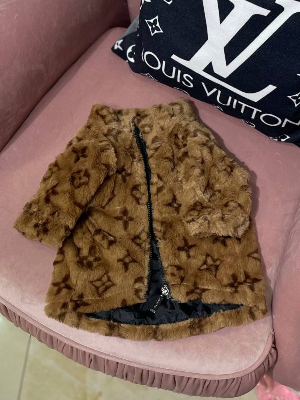 Шуба Стиль класу Louis Vuitton темно-коричнева - Шуби - uPet Shop Інтернет-магазин зоотоварів — преміум одяг та аксесуари для ваших улюбленців, собак та котів