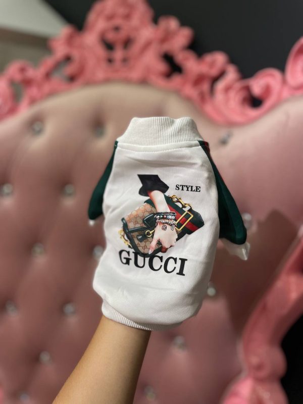 Кофта Стиль класу Gucci біла - Кофти - uPet Shop Інтернет-магазин зоотоварів — преміум одяг та аксесуари для ваших улюбленців, собак та котів