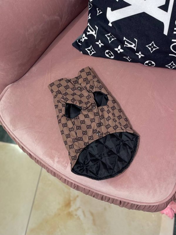 Жилетка Стиль класу Gucci без капюшона коричнева - Жилетки - uPet Shop Інтернет-магазин зоотоварів — преміум одяг та аксесуари для ваших улюбленців, собак та котів