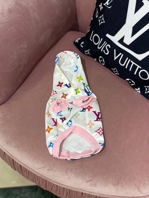 Кофта Стиль класу Louis Vuitton біла з капюшоном - Кофти - uPet Shop Інтернет-магазин зоотоварів — преміум одяг та аксесуари для ваших улюбленців, собак та котів