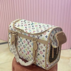 Сумка-переноска Стиль класу Louis Vuitton біла - Сумки і коляски - uPet Shop Інтернет-магазин зоотоварів — преміум одяг та аксесуари для ваших улюбленців, собак та котів