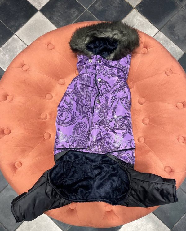 комбінезон фіолетовий з візерунком - Комбінезони - uPet Shop магазин зоотоварів - преміум одяг та аксесуари для ваших улюбленців, собак та котів