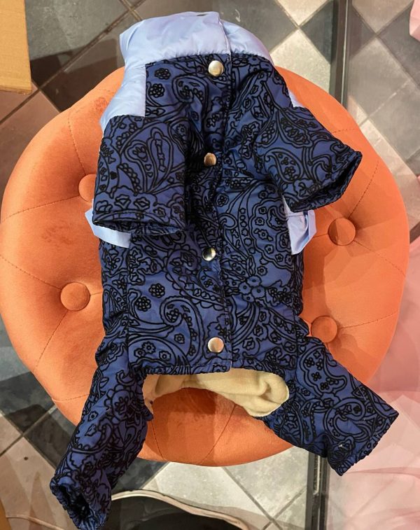 комбінезон з синім візерунком - Комбінезони - uPet Shop магазин зоотоварів - преміум одяг та аксесуари для ваших улюбленців, собак та котів