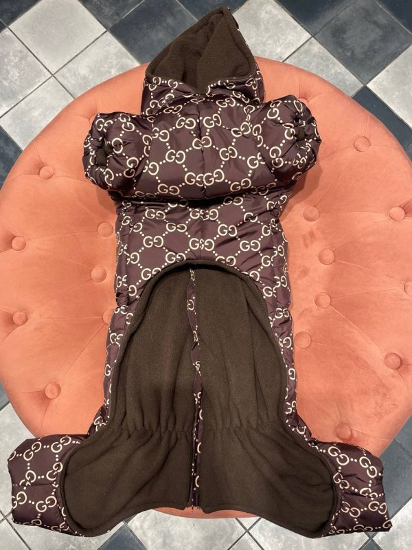 комбінезон гучі коричневий - Комбінезони - uPet Shop магазин зоотоварів - преміум одяг та аксесуари для ваших улюбленців, собак та котів